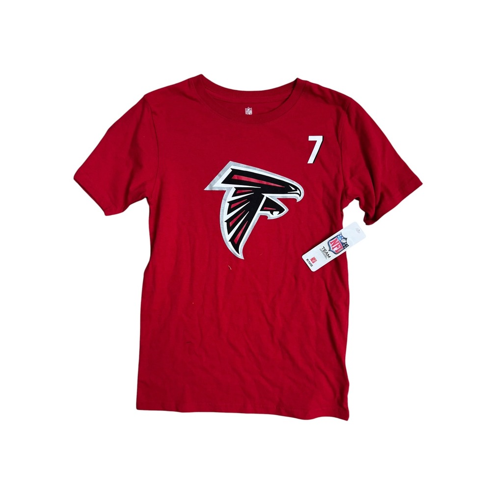 NFL Team Apparel Atlanta Falcons Bijan Robinson 7 Boys Red T-Shirt L 12/14 NEW